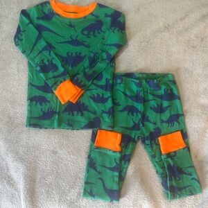 Carter's Green and Orange Dinosaur Pajama Set